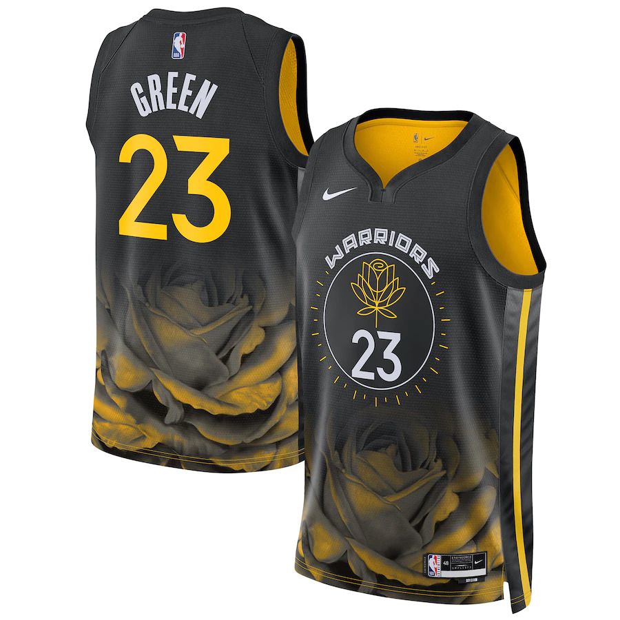 Men Golden State Warriors 23 Draymond Green Nike Black 2022-23 Swingman NBA Jersey